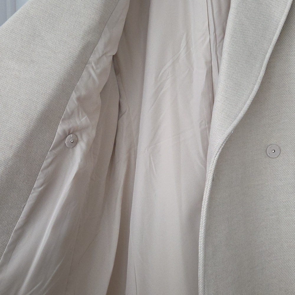 H&M Long Belted Coat, Cream, Size M - Picture 7 of 15